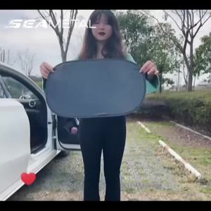 SEAMETAL 2pcs Car Side Window Sunshade Cover Electrostatic Self Adhesive Mesh Film Sun Shade Curtain Summer Car Protection Cover