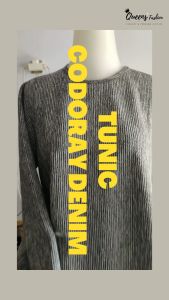Baju Tunik Panjang Bahan Codoray Denim All Size - Queens Fashion