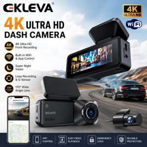Ekleva Phía Trước Và Phía Sau 4K Dash Cam Dashcam Tự Động Màu Đen xe hộp camera ghi hình Dash Camera ô tô Wifi ứng dụng điều khiển 24H Bãi Đậu Xe Giám Sát