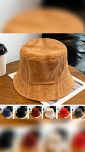 พร้อมส่ง หมวกบักเก็ต กำมะหยี่ลูกฟูก สีพื้น สไตล์มินิมอล bucket Ins มี 5สี ปรับขนาดได้ แฟชั่นสำหรับผู้หญิง oc99