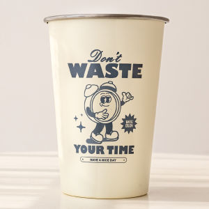 Stainless Steel Toothbrush Cup Couple Version High Aesthetic Value Clock Design Home Luxury Lightweight Bathroom Accessories