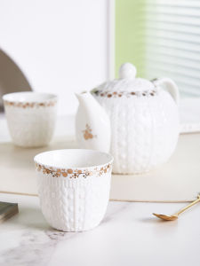 High-End Ceramic Tea Pot Set for Brewing Tea Resistant to High Temperatures Chinese Style Living Room Afternoon Tea Luxury Cupware