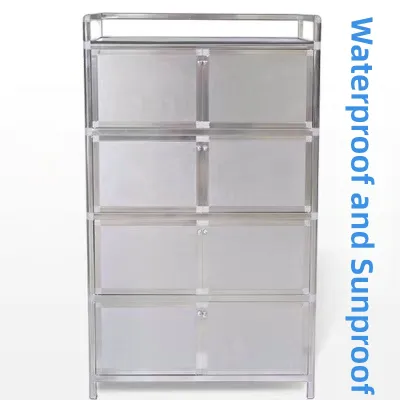 Thickened Stainless Steel Aluminum Alloy Kitchen Cabinet Balcony Cabinet Storage Cabinet Modern Simple Style Metal Frame Structure