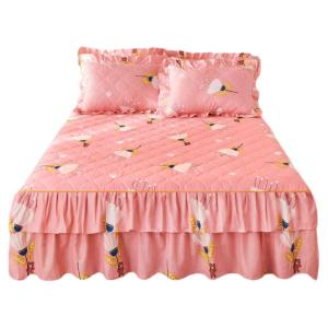 K-style Quilted Bed Skirt 1.5 M 1.8 Cotton and Thickening Three-Piece Bedspread Double Simmons Non Slip Protective Case