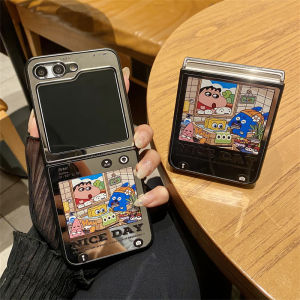 Kawaii Cartoon Sponge Bob Phone Case Foldable Screen Protection Mirror Surface Anti-Fall Creative Painting Personalized Flip Cover