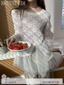 เสื้อยืดผู้หญิงสไตล์เกาหลี แขนยาว ลายดอกไม้ นุ่มสบาย ผ้าโพลีเอสเตอร์ คอตตอน ไนลอน ยืดหยุ่นได้ดี เสื้อเชิ้ตผู้หญิง