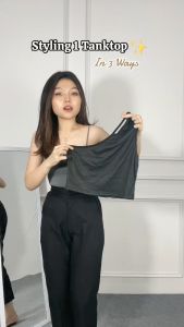 ONEFASHIONMALL Tanktop Crop Top Wanita Baju Kaos Model Halter Sling Atasan Fashion Tali Samping BR184