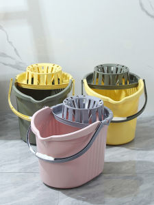 Thickened Large Size Household Mopping Bucket with Wheels Manual Old Style Squeezing Water out Bucket for Floor Cleaning