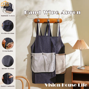 Vision Kitchen Cooking Apron with Removable Cloth Hand Erasable Apron Waterproof Oil Cooking Apron Chef Aprons for Women Men Adjustable Apron Idea for Dishwashing Cleaning Painting BBQ