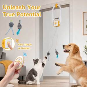 Teeker Pet Electric Hanging Cat Door Toy Dog Toy Rechargeable Automatic Interactive Cat Teaser Indoor Kitten Enrichment Toy for Door Mount Play
