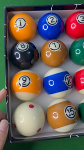 16Pcs 57.2mm Pool Balls ลูกบิลเลียดมาตรฐาน เรซิน ผิวเคลือบป้องกันแสงสะท้อน ทนแรงกระแทก ทนการขีดข่วน