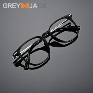 Grey Jack Frame Kacamata Model Kotak Titanium Style Simple Pria Wanita Bisa Minus Antiradiasi Bluray Bluecromic 8160