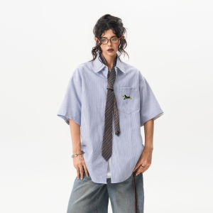 BWKA | Embroidered Striped Short Sleeve Shirt