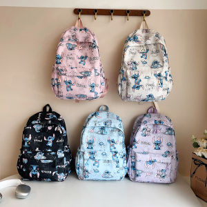 Large Capacity Dual Shoulder Backpack for High School Girls Traveling Bookbag School Bag Casual Cartoon Pattern Handbag