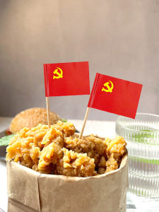 Disposable Bamboo Toothpicks Flag Design Decorative Fruit Forks for Burger Decoration National Flag Theme Party Supplies