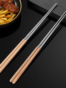 Thìa Chống Trượt Bằng Gỗ Cầm Tay Bằng Thép Không Gỉ 304 Dùng Trong Gia Đình Để Chiên Và Nấu Súp Cay Thìa Dài Dùng Để Chiên Bánh Mì