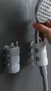 1pcs Suction Cup Brackets Removable Silicone Shower Head Holder Wall Mount Shower Head Storage Shelf Rack Bathroom Accessories