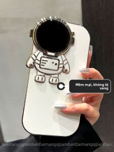 DAIMANG | Astronaut Lens Cover Holder Stand Compatible With iPhone 14 Pro Max Apple 13 Pro High-End 12 Niche 15 PM Plated Simple Space Person Viral Female 16P