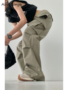 (COD)Alisa. sonya đi bộ đường dài cho nữ Quần Túi Hộp chạy bộ nhẹ nhanh khô ngoài trời mùa hè thể thao giản dị Thắt lưng co giãn cúc túi dài hết chân Quần thể thao