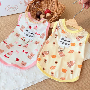 Spring Summer Thin Lace Edge Pet Dog Cat Clothes Teddy Bichon Anti Shedding Vest Breathable Comfortable Cute Dog Pet Apparel