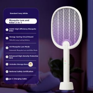 RAINBOW LAFFAIR | Portable High-power Automatic Fly Killing Electric Mosquito Racket