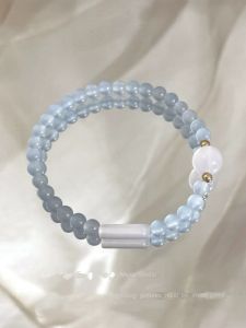 New Chinese Style Blue Beaded Bracelet Womens Versatile High-End Feeling Summer Coolness Creative Gift Design Toy