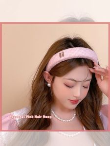 2/pcs Pink Pearl Headband for Women Korean Style 2025 New Elegant Girls Hair Band Wash Face Hair Accessories