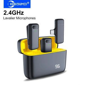 Kebidumei | Lavalier Microphone 2.4G Wireless Microphones Portable Mini Noise Reduction Video Recording Microphone For Vlog Live Streaming