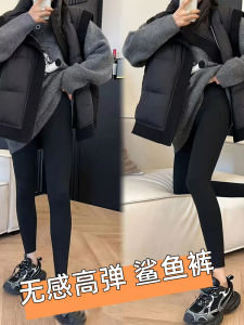 Womens High-Waist Fleece Lined Yoga Pants Autumn Winter Nine-Piece Tummy Control Butt Lifting Casual Bottoms Snowy Danny