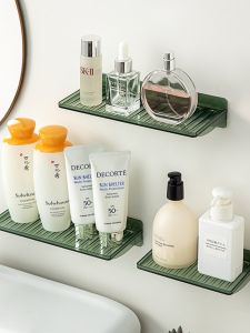 Bathroom Wall-Mounted Transparent Soap Dish Draining Rack Washing Basin Storage Shelf No-Drilling Required Stainless Steel