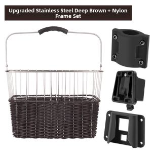 inwild | Retro Foldable Bicycle Basket Wicker-Style Handheld