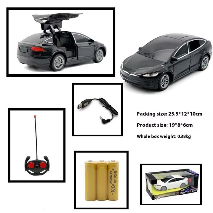 Tesla RC Car 1:24 Scale 4-Channel Drift Remote Control Toy with Lights ...