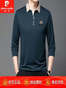 Áo Thun Polo Cổ Polo Tay Dài Bằng Lụa Tơ Tằm Pierre Cardin Dành Cho Nam Mùa Thu 2025 Áo Sơ Mi Cổ Polo Thường Ngày Chống Bong Bóng