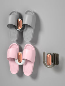 Bathroom Slipper Rack Toilet Wall Mounted Hook Shelf No Drilling Plastic Storage Organizer for Shoes And Toiletries