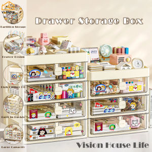 Vision Drawer Type Storage Box Desktop Sorting Box Office Stationery Sorting Box Large Capacity Makeup Organizer Multi-layer Sundries Storage Cabinet Drawer Type Storage Shelf