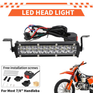 Motorcycle LED Light Bar 60W 2500lm Headlight For 22mm handlebar For CRF XR EXC XC KLX 50cc 80cc 110cc 150cc 250cc Dirt pit Bike