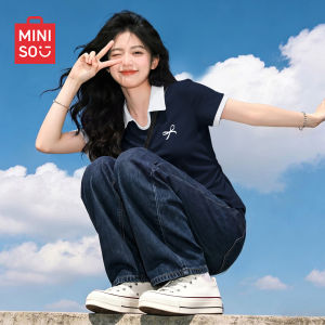 Miniso | Áo Thun Tay Ngắn Cổ Đứng Gập