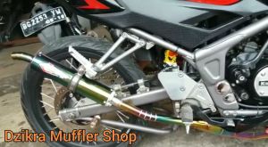 Knalpot Racing Creampie ZZ1 Stainless Steel Full Rainbow untuk Kawasaki Ninja 150 R/RR/SS