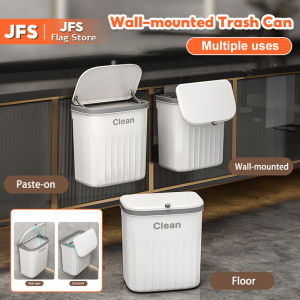 JFS Wall-mounted Pull-top Trash Can Cabinet Door Hanging No-drill Trash Can Kitchen Waste Storage without Bending Over
