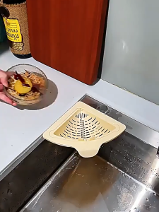 ที่กรองเศษอาหาร ตะกร้าติดอ่างล้างจาน แบบแขวน อุปกรณ์ครัว Filter basket ตกร้ากรองเศษอาหารเข้ามุม