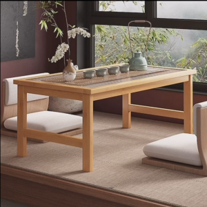 Bamboo Tea Table L/M/S Sizes Tempered Glass Top Multi Functional Bay Window Table Tatami Table Space-Saving Easy Assembly Table Meja Teh小桌子/茶几桌
