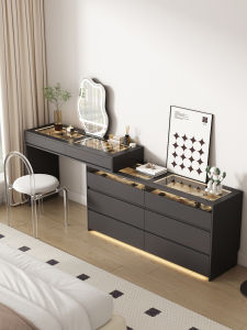 QUYUAN | Italian Luxury Vanity Dressing Table Nightstand Painted Adjustable Storage Cabinet