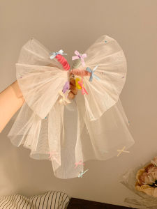 Birthday Happy Butterfly Knot Hair Clip Giant Size Mesh Princess Hair Accessories for Women with Spring Feel