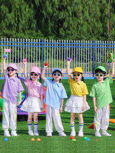 SHABAOSHI | Candy Color Kids Short Sleeve Polo Shirt for Choir and Sports