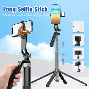1.8m Selfie Stick Tripod Stand with Bluetooth Shutter 360° Rotating Anti-shake Balance Handle Tripod Quadripod Stand Stabilizer Universal Phone Holder Travel Tripod kit For Gopro Cameras Smartphone