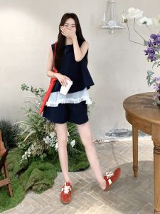 YINLUOYA | Elegant Womens Two-Piece Set Summer 2025 Slimming Short Shorts Luxury Feel Fashionable Versatile Round Neck Short Sleeve Top