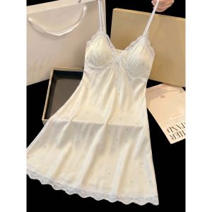 V.C.I | Silk-like Padded Spaghetti Strap Dress Sleepwear