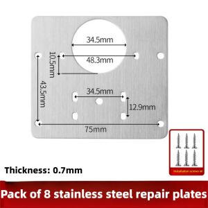 Cabinet Hinge Repair Plate Kit Kitchen Cupboard Door Hinge Mounting Plate With Holes Flat Fixing Brace Brackets Household Tools