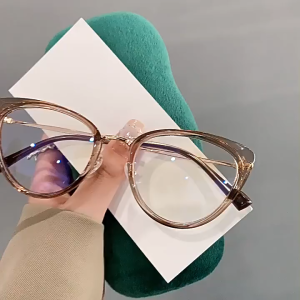 Kacamata Anti Radiasi Photocromic Cat Eye Metal dengan Lensa yang Dapat Dipertukarkan