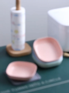 AAA - New Mini Plastic Fruit Plate Desktop Square Trash Tray Wheat Fiber Dessert Plate Trash Dish Snack Dish garbage tray is not easy to break tableware